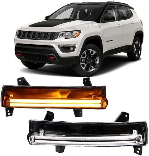Dreamseek LED DRL lámpara antiniebla de conducción para Jeep Compass 2017 2018 2019 2020 2021 Luz de circulación diurna delantera con señal de giro