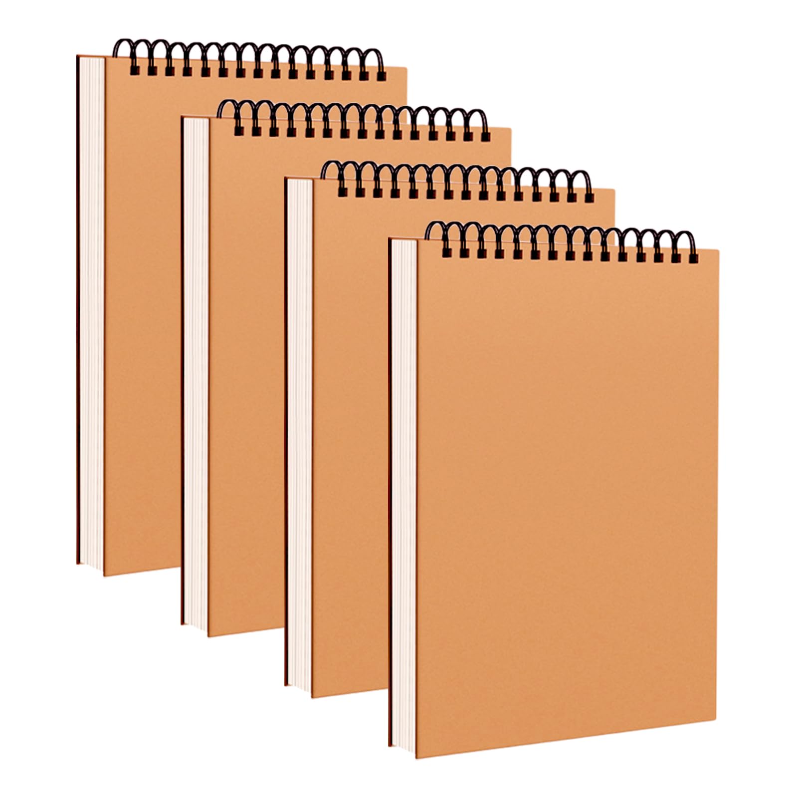 SPORWAY 4 bloc de dibujo A4, cuaderno de bocetos en blanco, encuadernado en espiral, cuaderno de dibujo A4, página en blanco, cuaderno de bocetos, cuaderno de dibujo para dibujar, bocetos