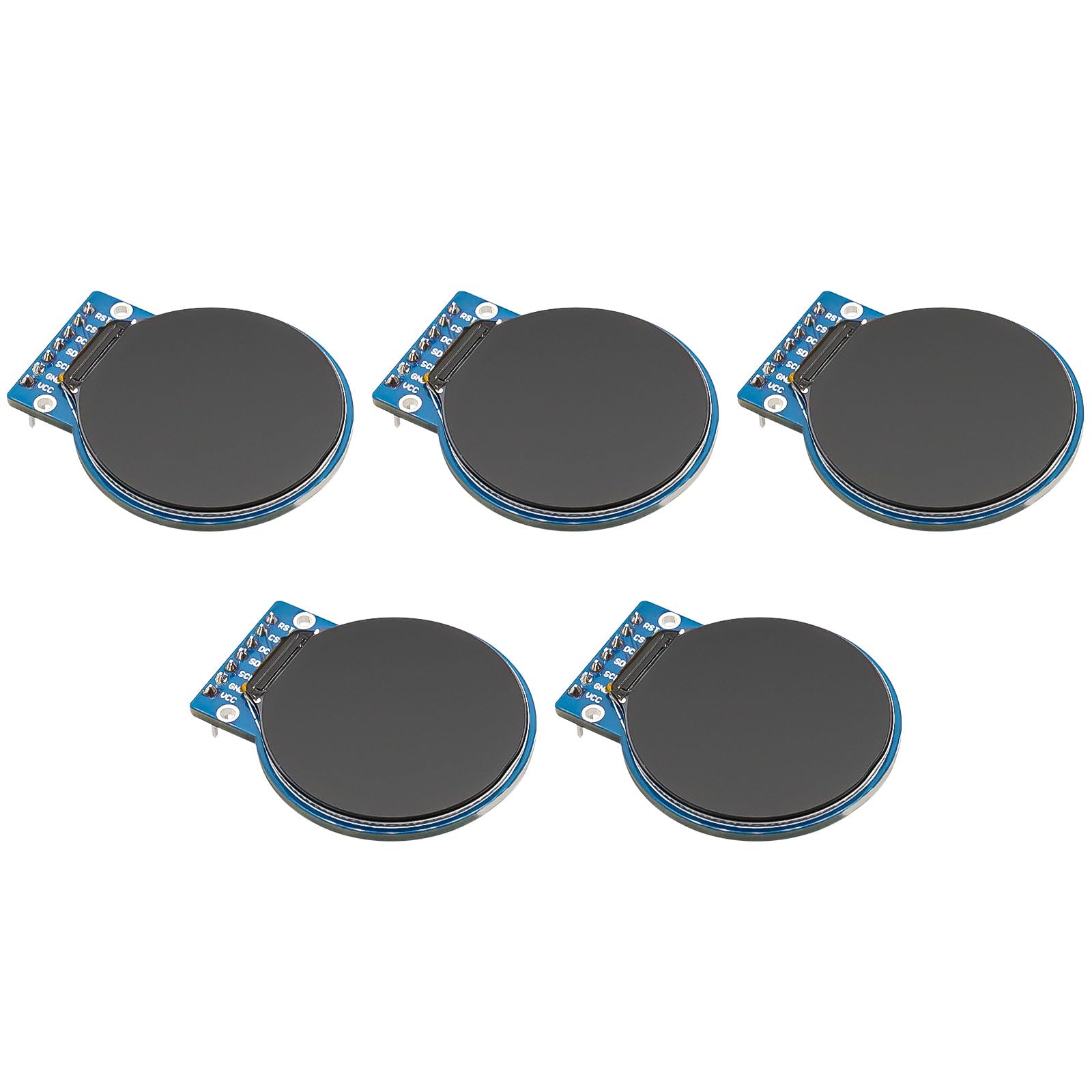 ARCELI 5Pcs GC9A01 1.28-Zoll Rundes TFT Display für Arduino, RGB IPS HD 240 x 240 Auflösung SPI-Schnittstelle LCD-Anzeigemodul für Anzeigegeräte, Echtzeitüberwachung und Instrumentenanzeige 5 PCS