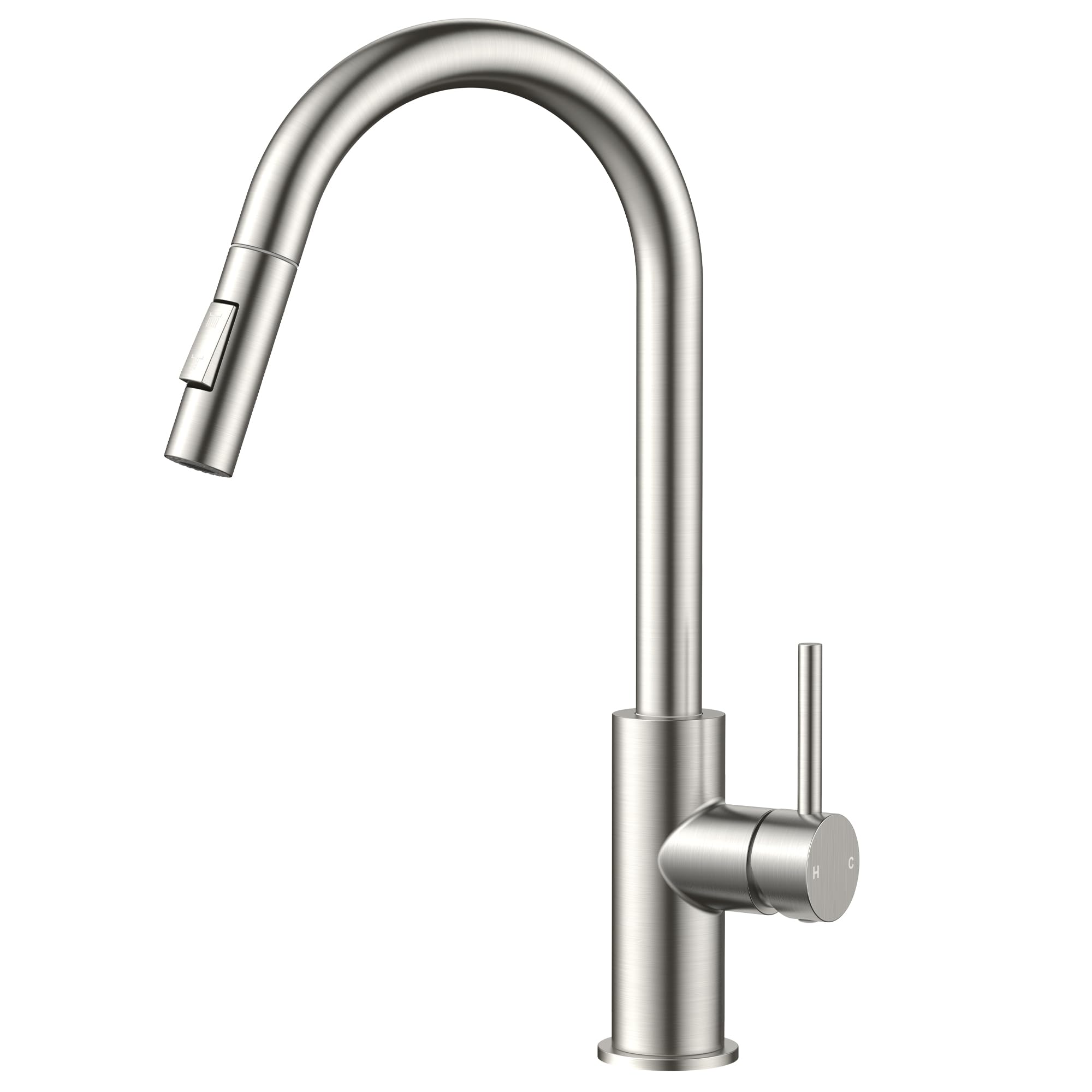 Sponsored Ad - FORIOUS Brushed Nickel Kitchen Faucet with Pull Down Sprayer, Stainless Steel High Arc Gooseneck Modern Sink Faucet with CUPC Ceramic Cartridge, Single Handle and Deck Plate