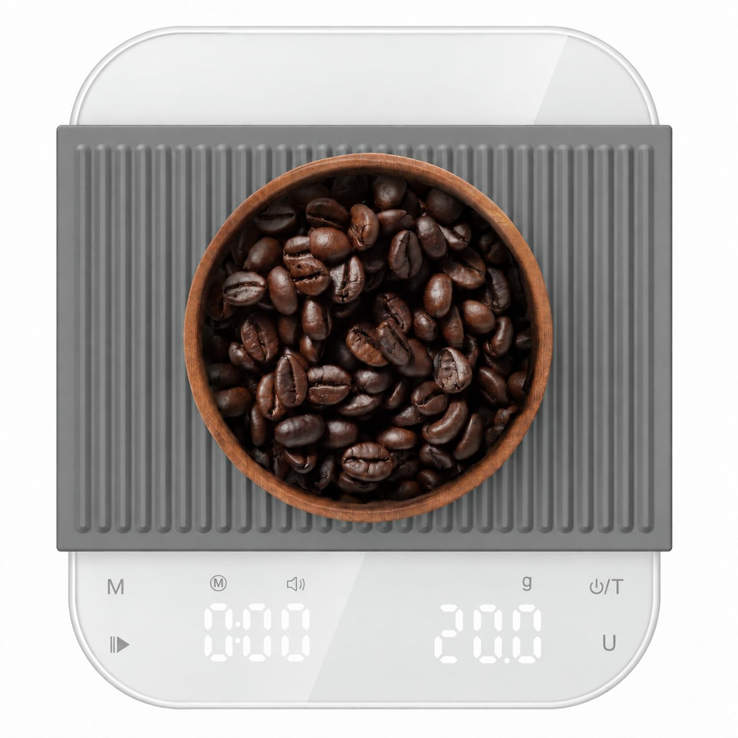 Ultrean Waga do kawy z timerem, ładowalna waga kuchenna do kawy espresso i kroplówki, dokładność 0,1 g do 3 kg, cyfrowy wyświetlacz LED, czujnik dotykowy i silikonowa osłona