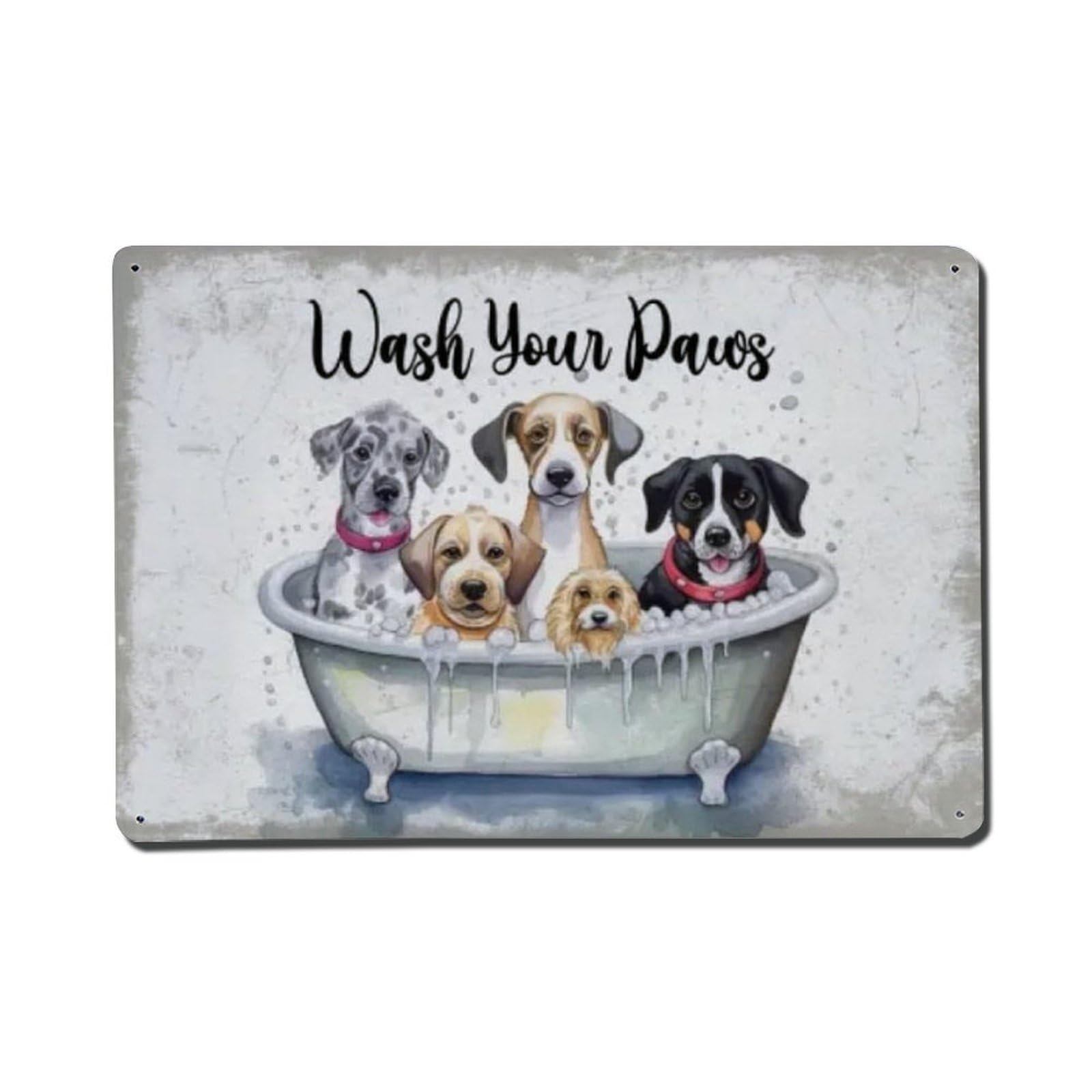 Rkundrne Vintage Dog Metal Tin Sign Garden Bedroom Cafe Bar Man Cave Home Wall Decor Metal Poster 8X12 In