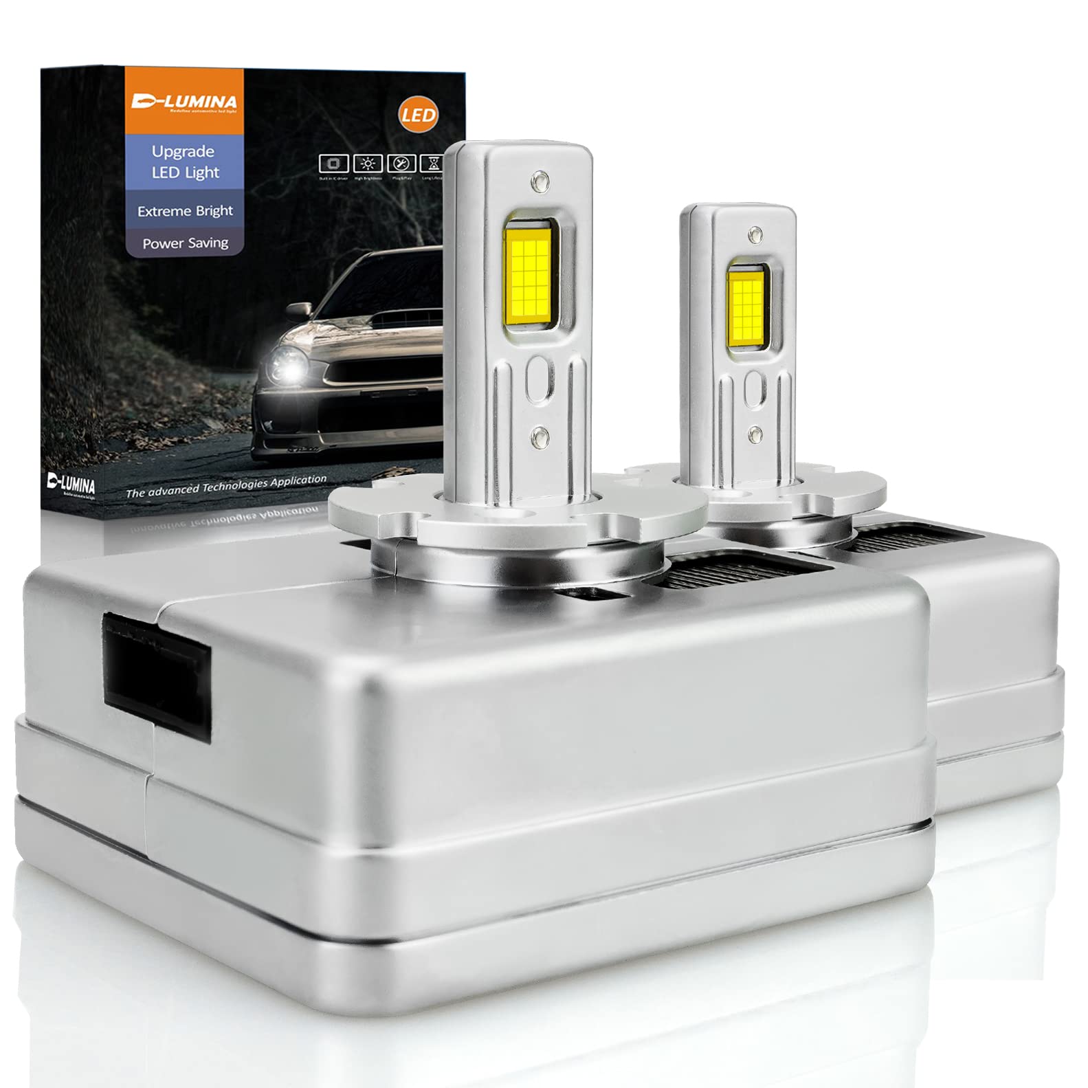D-Lumina D5S LED Anti-Error Headlight Bulb, 18000LM 90W 6500K Extremely Bright White LED Conversion Kit, CANBUS Headlight Replace OEM Xenon HID Bulb Plug and Play, 2 Pieces