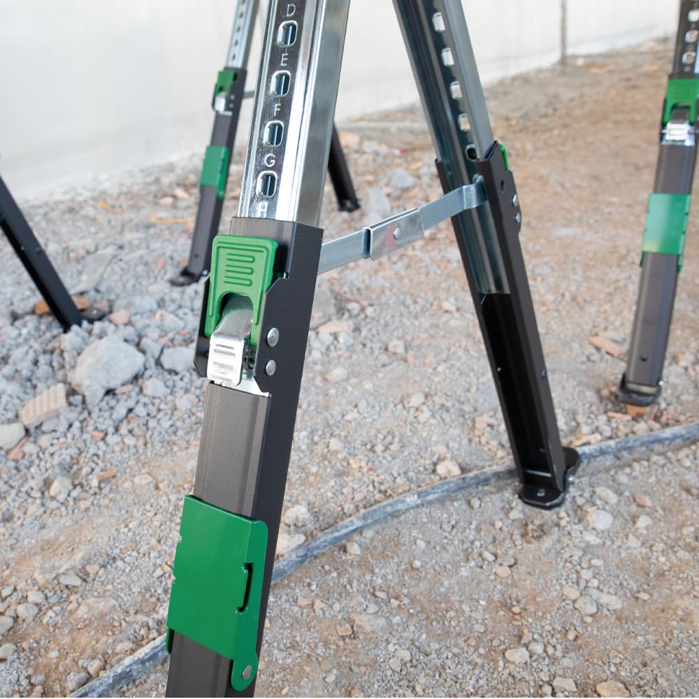 D-TACK 2x Arbeitsbock Multifunktion | Höhenverstellbarer Sägebock | Metallbock mit Anti-Rutsch-Beschichtung | Faltbock mit einer Tragkraft bis zu 1180 kg pro Paar