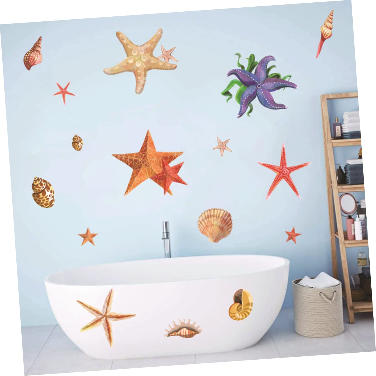 DOITOOL 3 Stk -muschel-wandaufkleber Kunstaufkleber Wohnkultur Muschel Aufkleber Hintergrundaufkleber Wohnzimmeraufkleber Fensteraufkleber Statischer Aufkleber Colorful Pvc