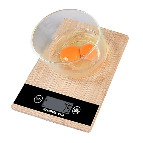 Báscula electrónica de alimentos, pantalla LED, báscula de cocina de bambú, báscula de cocina eléctrica, báscula de cocina para el hogar, cocina
