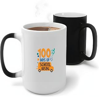 Gift For School Bus Riding Students Celebrate 100 Days of Vacation with Cute Bus Design Perfect for School Study 11oz 15oz Color Changing Mug