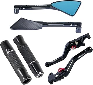 Kit Retrovisor Tomok+Manete Curto+Manopla Esportiva c/Peso CBX250 Twister Preto