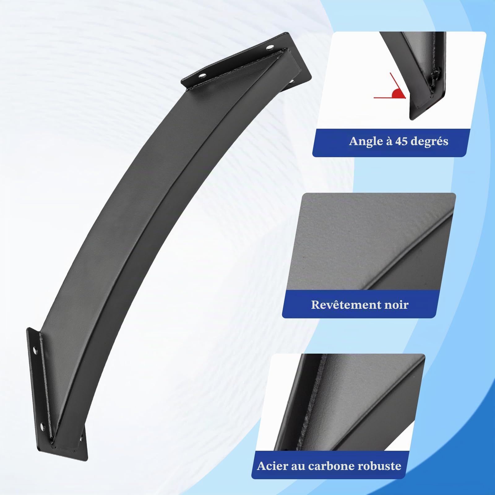 Équerres d'angle à 45 Degrés - Pergola Bois Support Poteau/Connecteur de Poteau/Connecteur d'angle - Support d'angle pour Poutres en Bois - Kit de Support pour Pergola (4)
