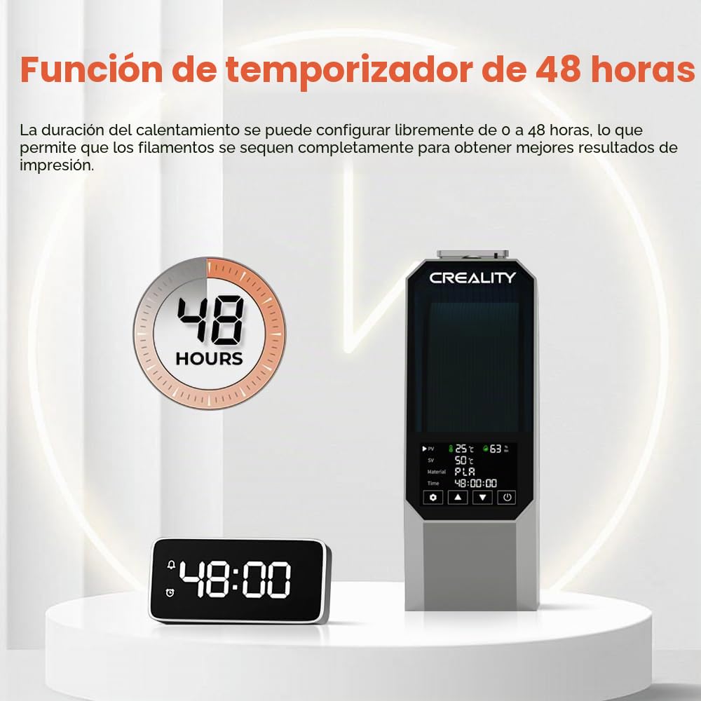 Creality Secador de filamentos oficial Space PI, impresora 3D, caja secadora de filamentos con calefacción de aire caliente PTC 360°, caja de almacenamiento de deshidratador de filamentos para PLA ABS
