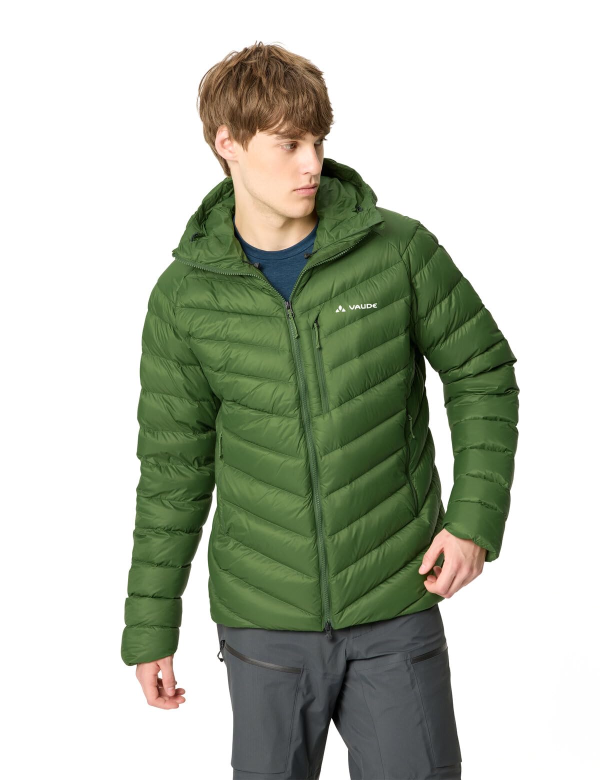 VAUDE Giacca da uomo Monviso Down con cappuccio da uomo, con piumino 90/10 impermeabile con 800 cuin fill power