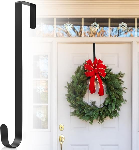 Metal Wreath Hanger 12 Inch Sturdy Over Door Hook