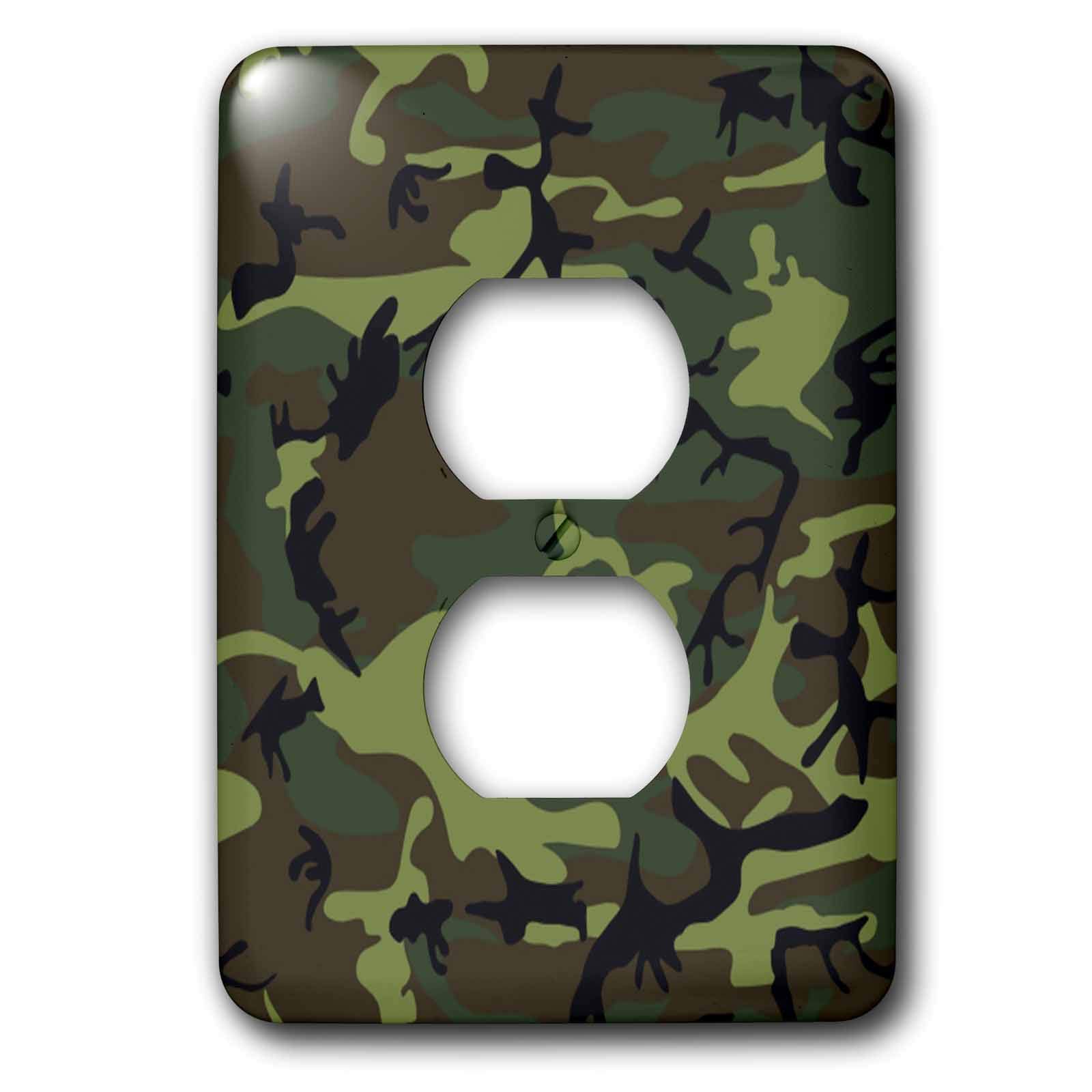 Camouflage vert et marron cache prise 2 prises pour masquer les blocs électriques blancs inesthétiques