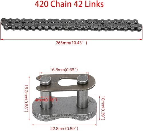 Miniatura 6 de YOXUFA 42 Enlaces 420 Tensor Ajustador de eje de cadena de eje delantero compatible con Predator 212cc 196cc 6.5hp Coleman CT200U CT200U-EX BT200X