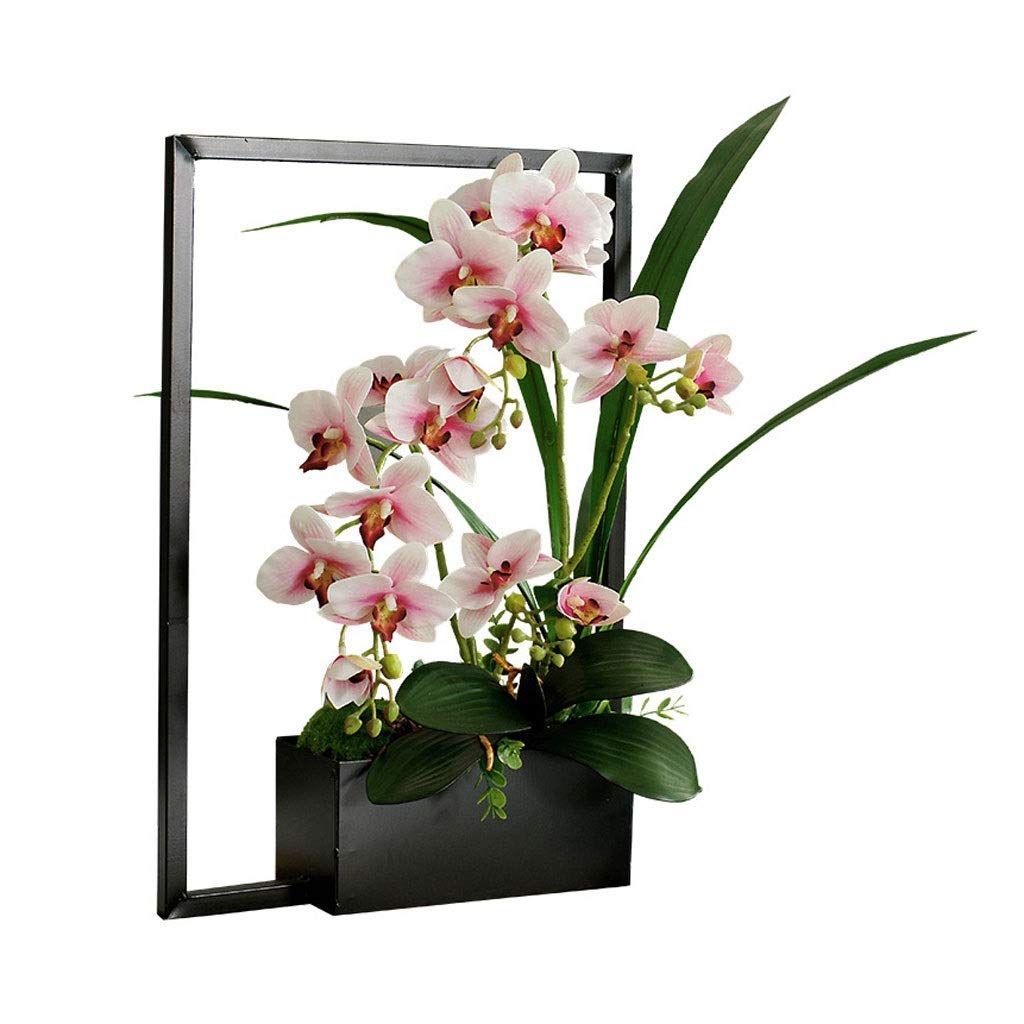 XDLEDMKIZ Artificial Flowers Creative Artificial Butterfly Orchid Simulation Flower Set, Iron Artificial Potted Home Artificial Flower Decoration Decoration Floral Art Fake Fl