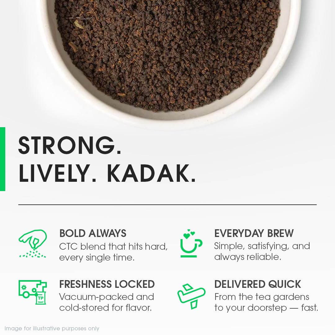 Teabox Premium Kadak Chai Vacuum Sealed Pack for Freshness | Sourced From The Estates Of Assam & Dooars | Strong and Premium Chai Black Tea 250G