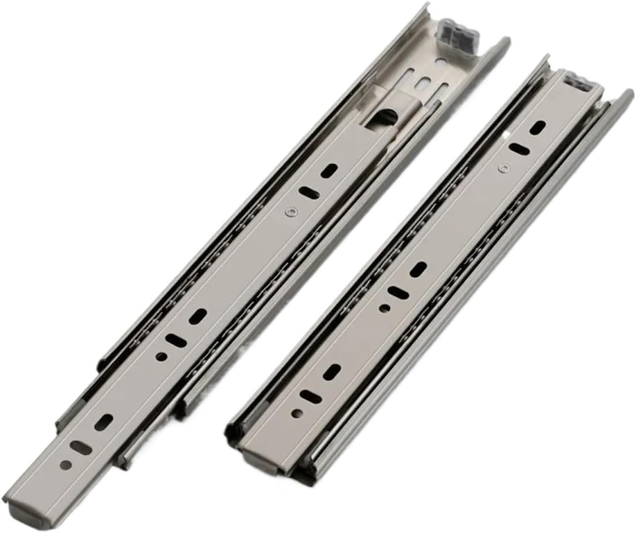 Stainless Steel Cabinet Slides Soft Close Three-Section Drawer Rails Buffer Damper Hardware Slide(201 18 inch)