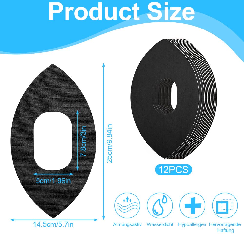RANJIMA 12 Stück Kinesiologieband für Knie, Precut Kinesiotapes Vorgeschnittenes Kinesiologie Tape für Knieschmerzlinderung & Unterstützung, Wasserfestes & Elastisches Physio Tape für Knieschmerzen