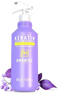 Immortal NYC Keratin, Leave in and Detangler Spray, 17 oz, For Colored and Damaged Hair
