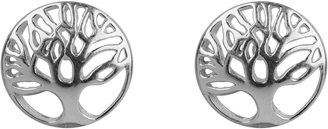 925 Solid Sterling Silver Tree Of Life Ear Studs Comes Gift Boxed