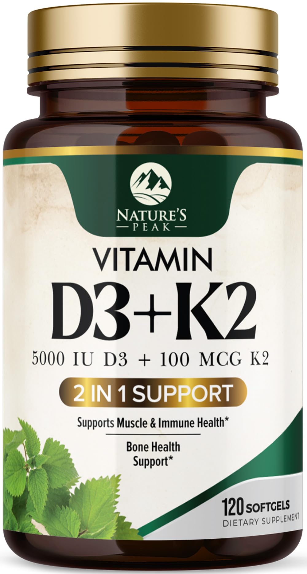 D3 K2 Vitamin 5000 IU - High Potency Vitamin D3 Supplement - Advanced 2-in-1 Complex with Vitamin D