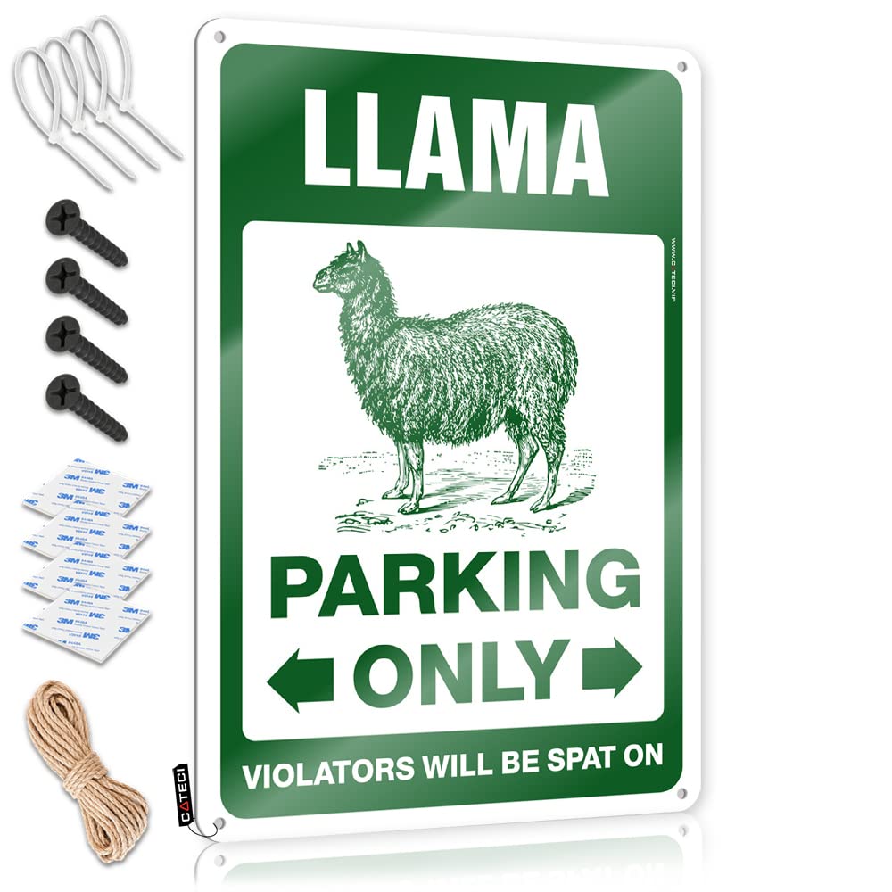 Llama Parking Only Tin Metal Sign Porch Decor Decorative | Gorgeous Soft Bath Hanging Art For Tiki Bar Living Room(30X40CM)
