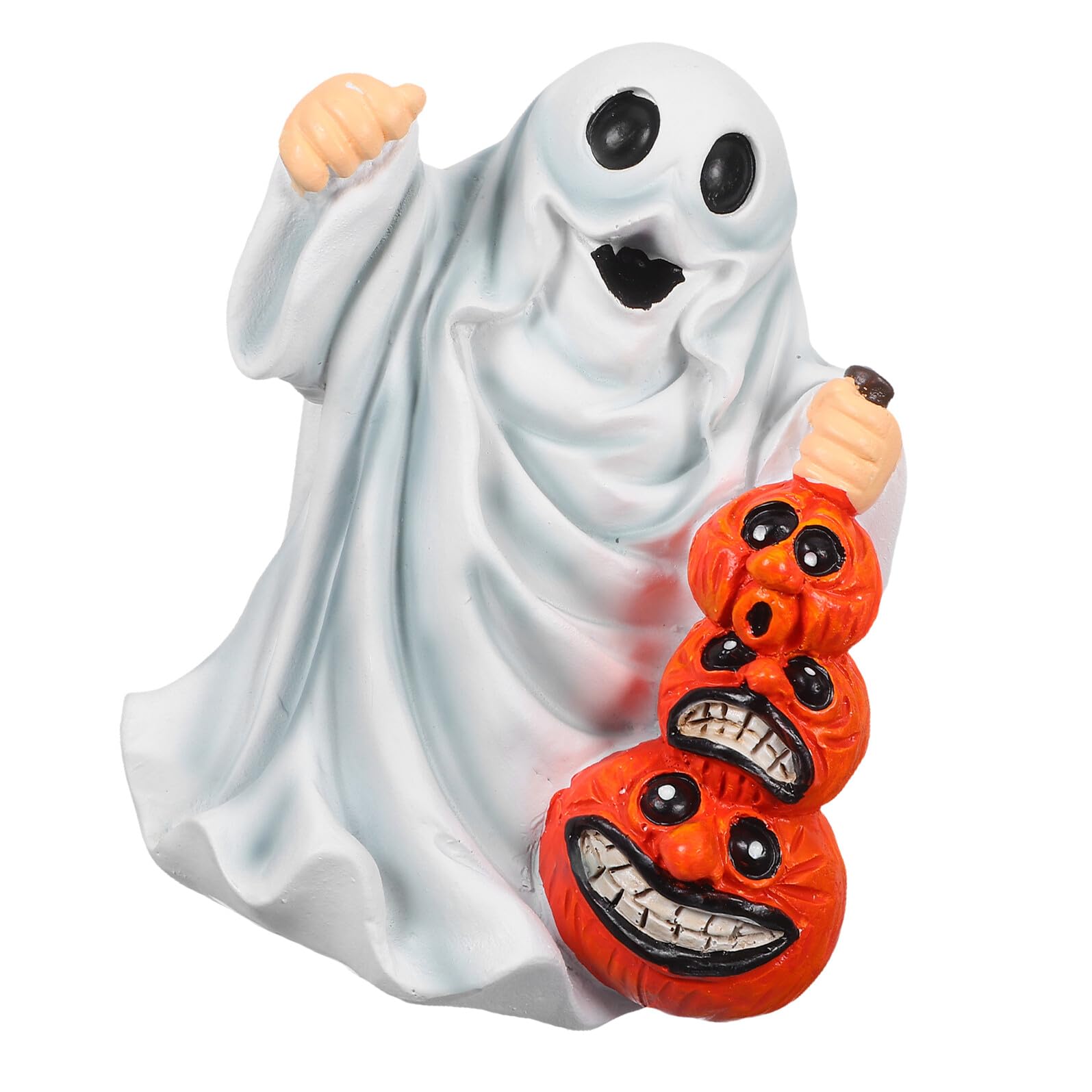 Mini statue fantôme résine avec citrouille décoration Halloween de table
