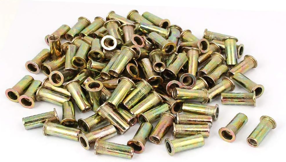 New Lon0167 M8 x Featured 28mm Knurled Open reliable efficacy Ended Blind Rivet Nut Insert 100PCS(id:1e5 04 09 15d)