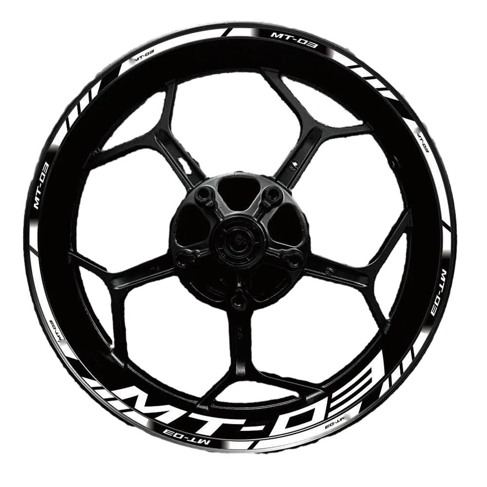 Applique for for MT-03 Mt03 17 Inch Motorcycle Wheel Hub Modified Rim Decal Decoration Waterproof Reflection Sticker(10)