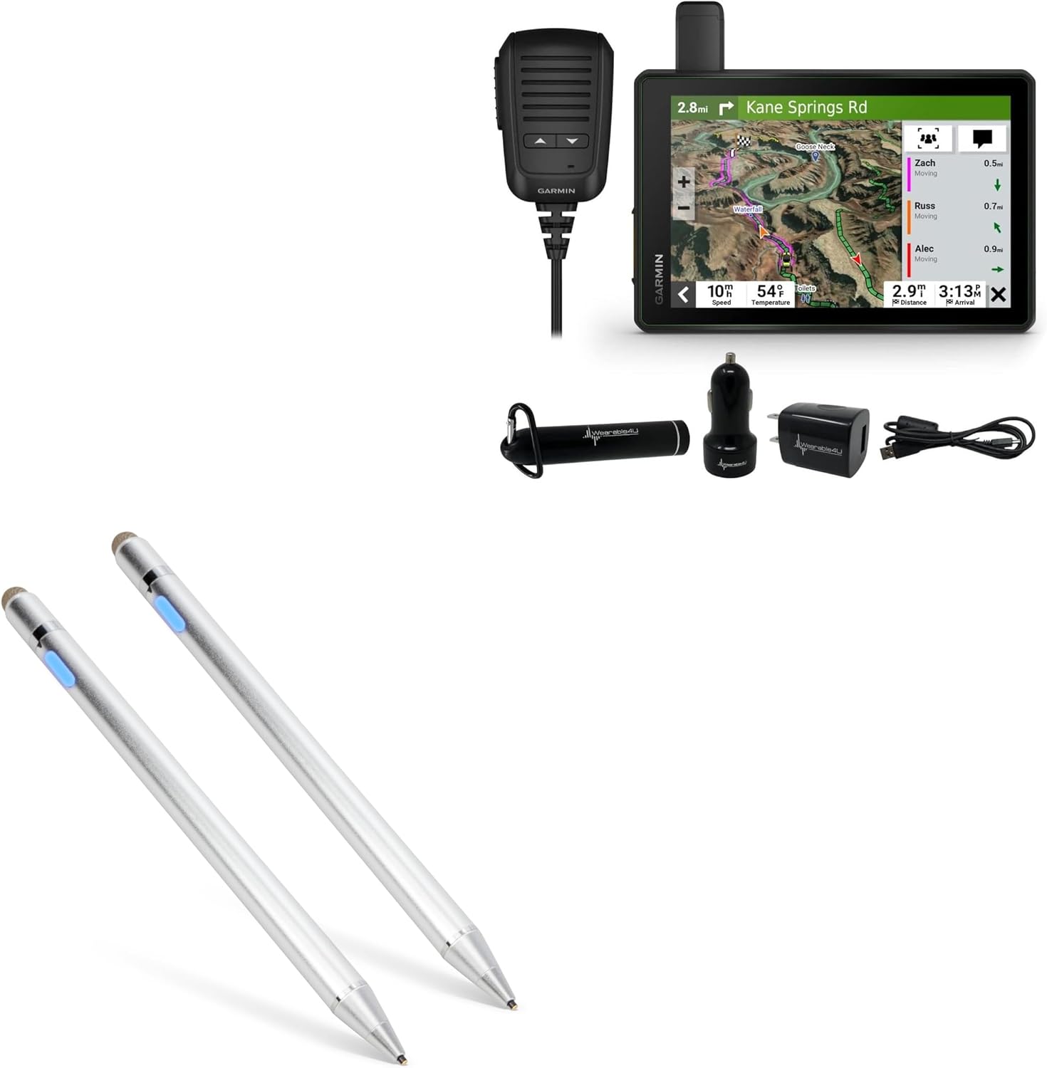 BoxWave Stylus Pen Compatible with Garmin Tread SxS - AccuPoint Active Stylus (2-Pack), Electronic Stylus with Ultra Fine Tip - Metallic Silver