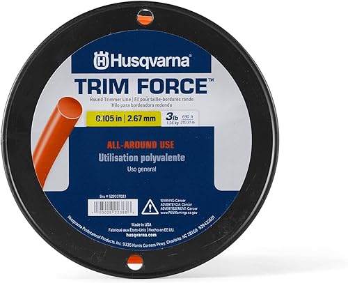 Husqvarna 529337023 Trim Force - Línea de recortadora de hilo redondo, 105 pulgadas x 690 pies, color naranja