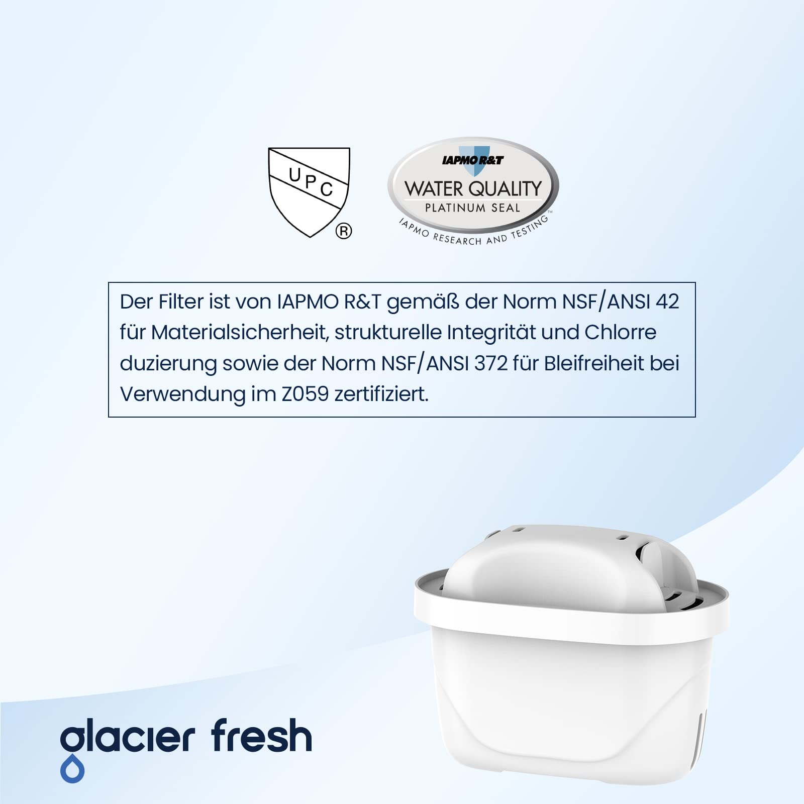 GLACIER FRESH Zestaw 12 wkładów filtrujących do wody kompatybilnych z BRITA Maxtra+, Style, Marella, Elemaris, XL, Fun