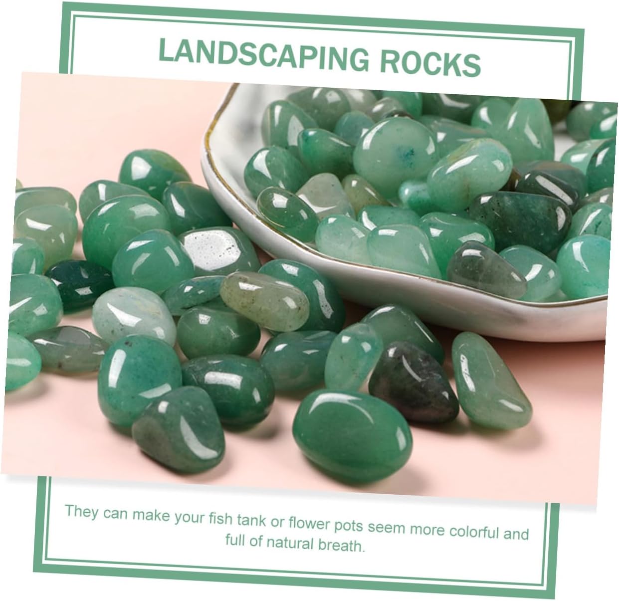 Natural Dendritic Jade Aquarium Decorative Rocks 7-9mm Bulk Gravel 2lb Fish Tank Landscaping Stones for Aquarium Supplies and Fish Tank Decorations