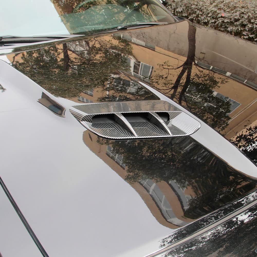 Engine Hood Air Outlet Vent Moulding Cover Trim For Dodge Challenger 2015-2023(Carbon Fiber Pattern)