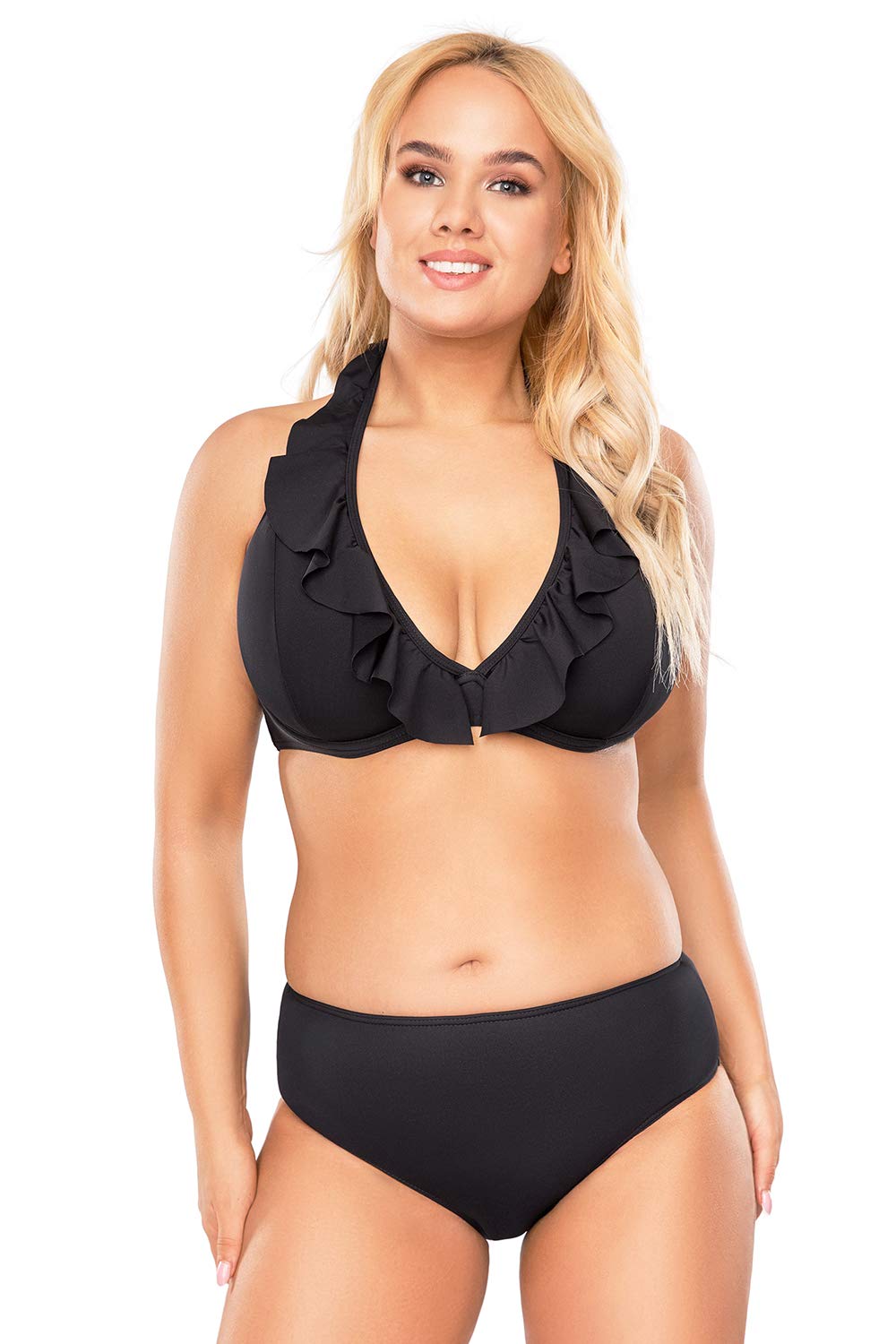 Vivisence Top De Bikini Sin Relleno Liso para Mujeres 3220