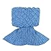 TONGQING Mermaid Tail Blanket, Crochet Knitted Sleeping Bag Sofa Bedding Cozy Blankets for Girls Adults Kids All Season