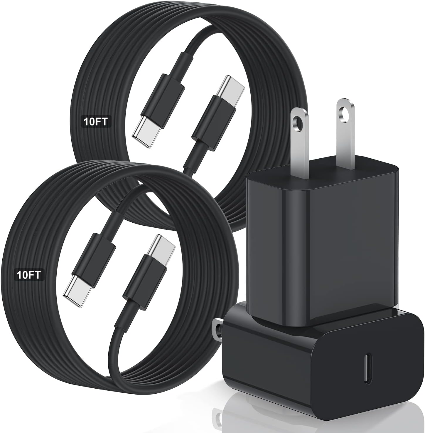 10 ft iPad Pro Fast Charger 2Pack(Grey), Apple 20W USB C