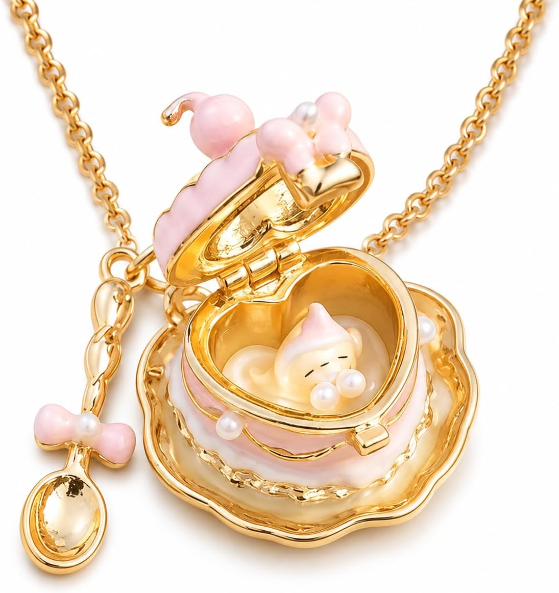 Pink Dessert Locket Pendant Trinket Box