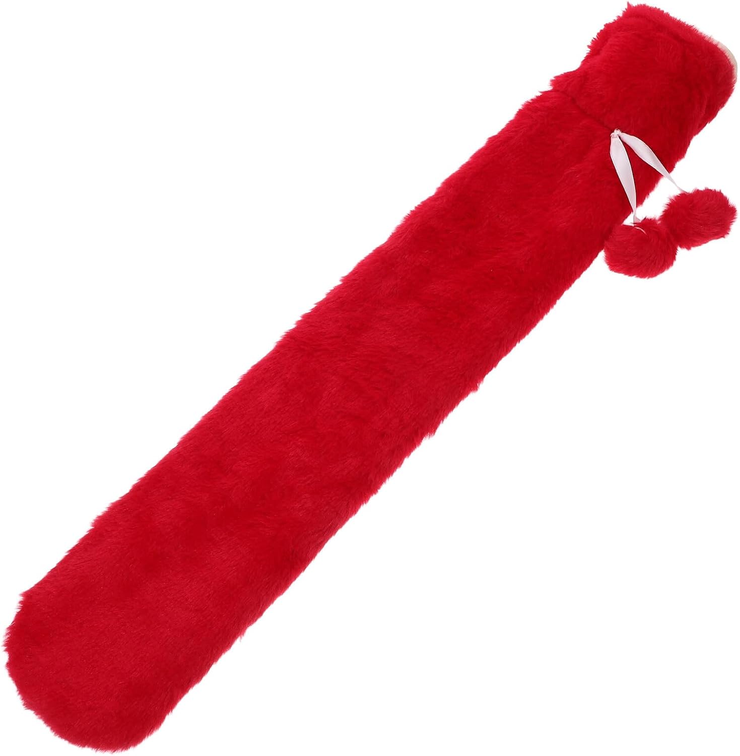 Reusable Hot Water Bottle with Plush Cover, Rubber Hand Warmer for Waist and Shoulder, Strip Shape Heating Pad for Winter Relief and Cold Therapy