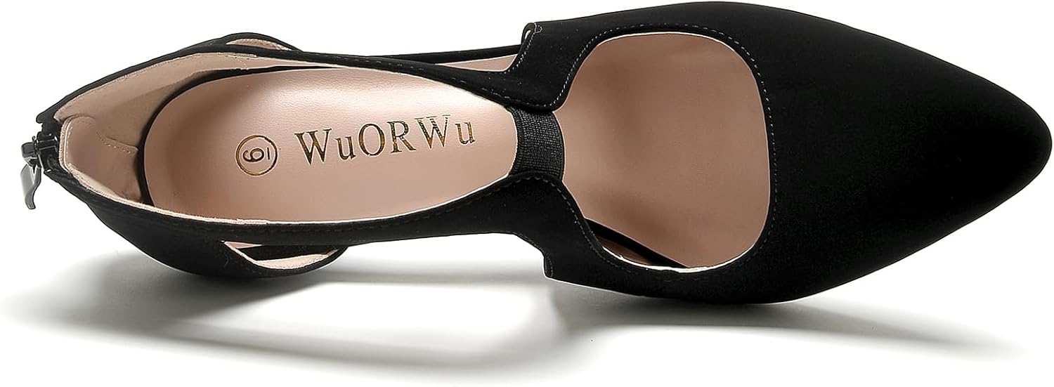 WuORWu Women's Closed Toe Pumps - Image 6
