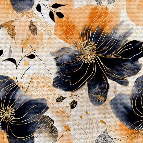 Tissu Oxford imperméable aquarelle pour coussin de jardin et nappe d'extérieur occultante