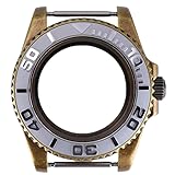 ROUHO 40mm Acciaio Inox Cassa Orologio con Goffrato Inserto Lunetta, Adatto per Movimento Miyota 8215 28,5mm Quadrante, Orologio Modifica Kit per Rolex Yacht-Master-D