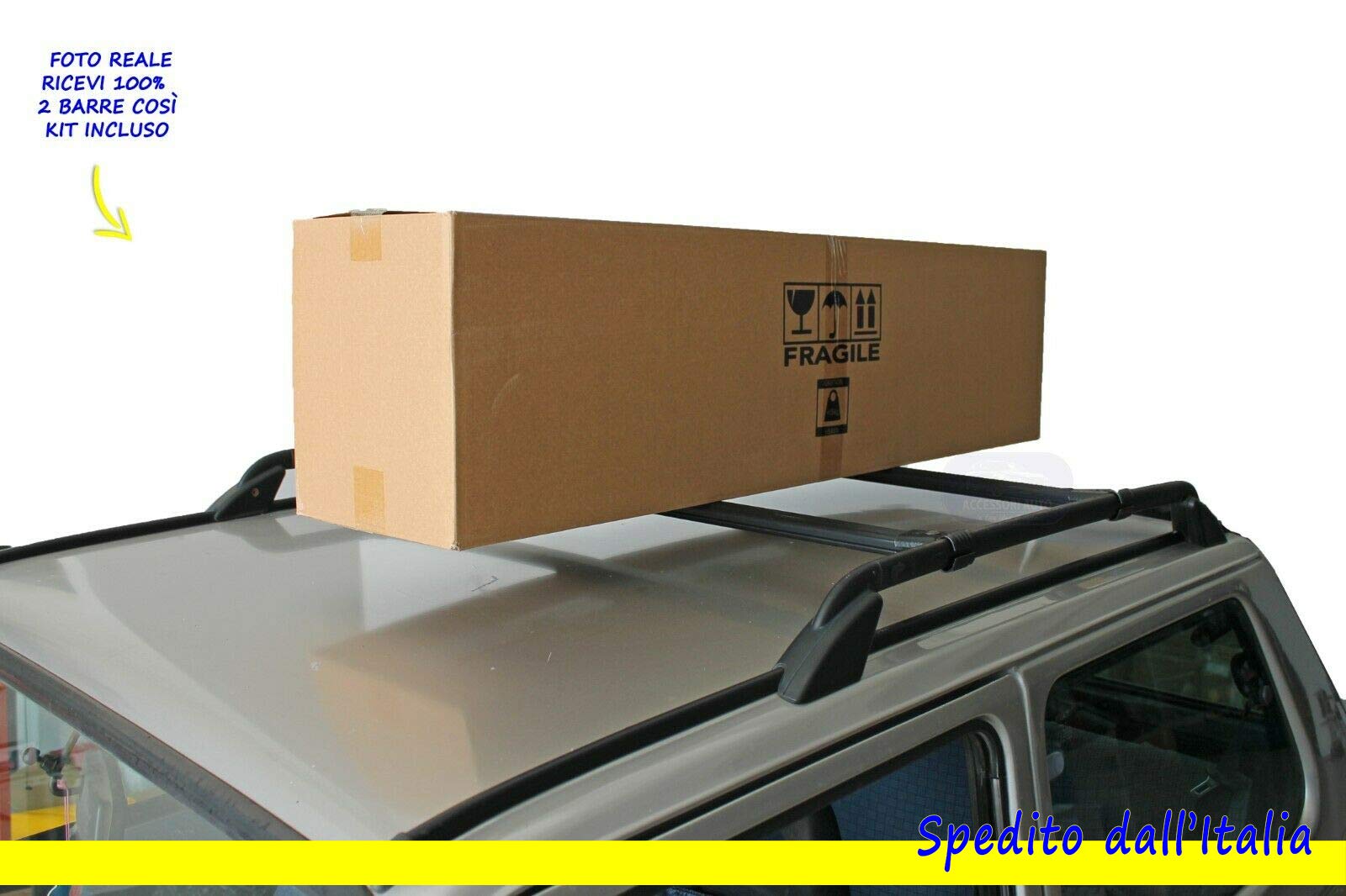 Barre da tetto Panda 141 dal 1986 al 2003 portatutto portapacchi portabagagli per vecchia Panda portata max 50 Kg adatte per vecchia Panda 750-1000 e 4x4 8821