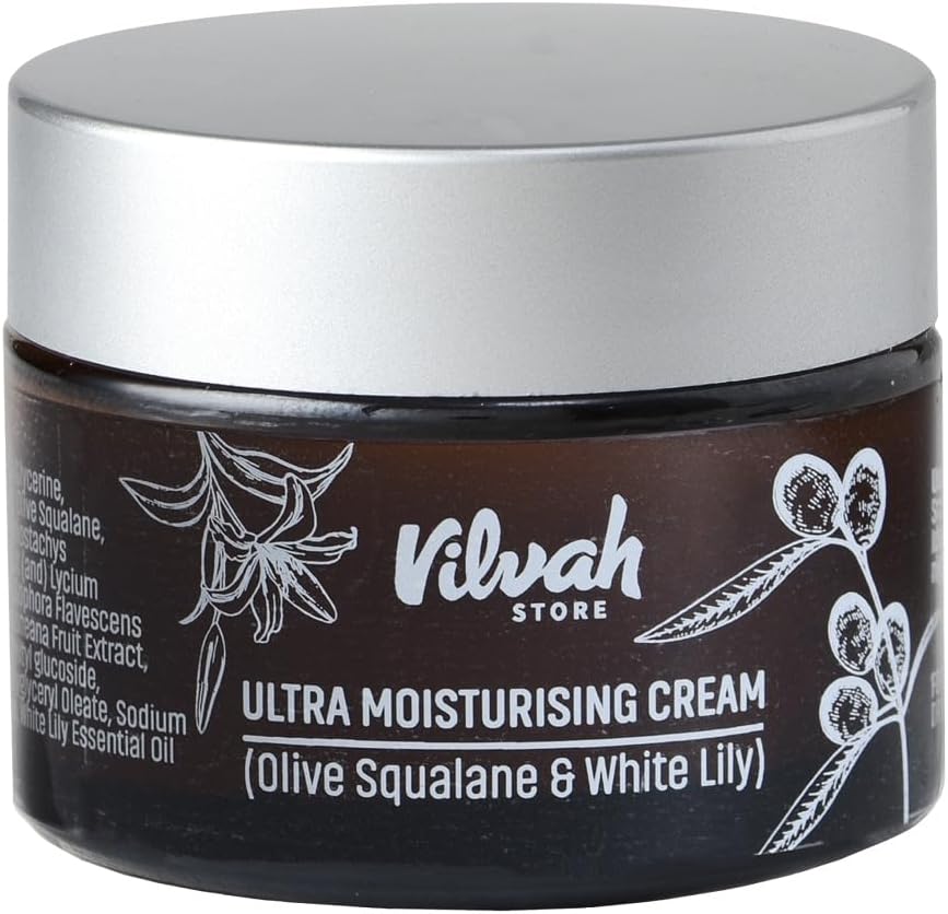 Ultra Moisturising Cream | For Normal, Dry & Sensitive Skin | For Face, Hand & Body | Non-Greasy Cream With Olive Squalene And White Lily | 50ml