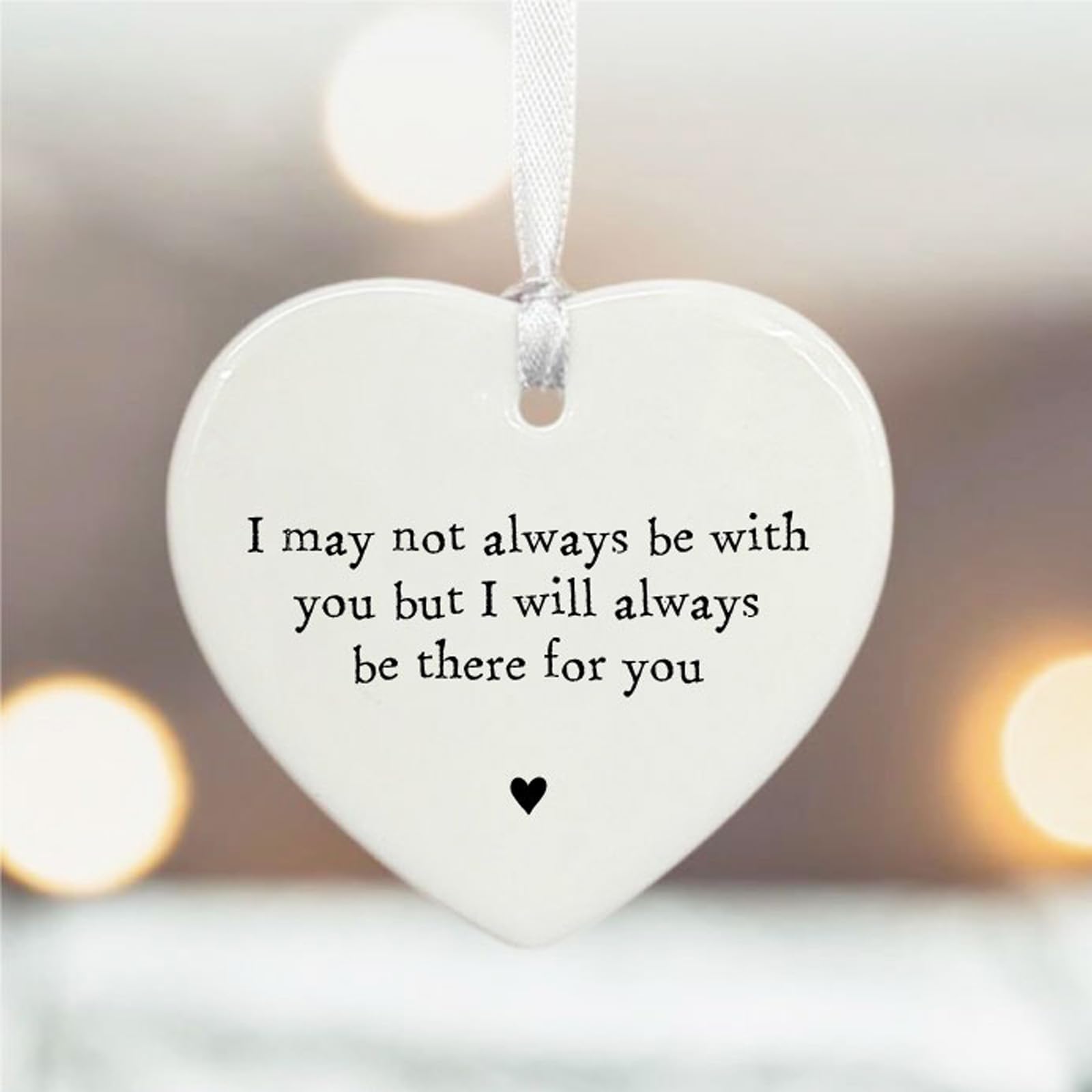 Luck And Luck White Personalised Porcelain Heart - I May Not Always Be With You But I Will Always Be There For You, Hanging Porcelain Gift, Friendship Gift, Thinking Of You Keepsake, Home Decoration,