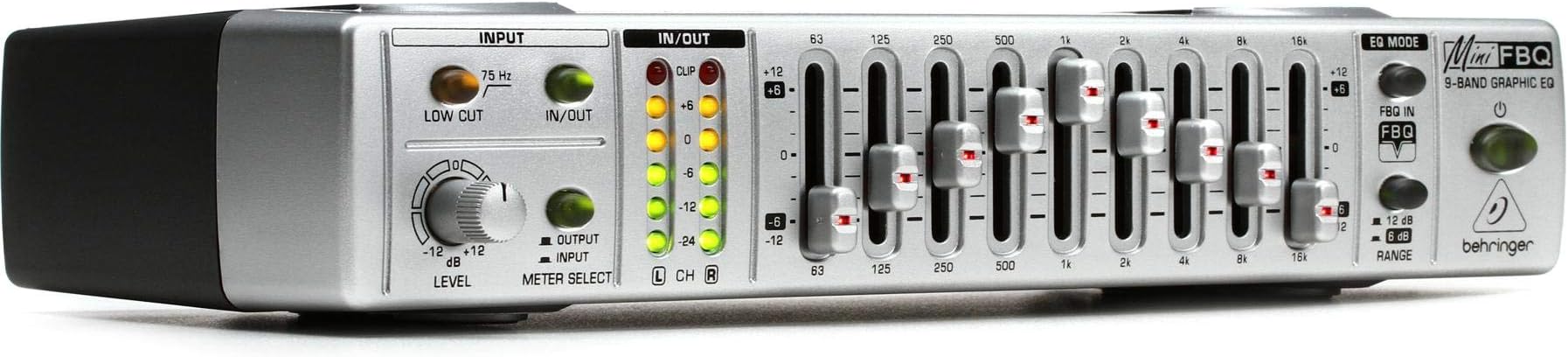 Behringer MiniFBQ FBQ800 Ultra-Compact 9-Band Graphic Equalizer with FBQ