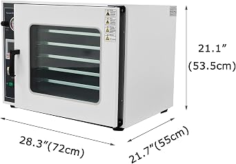 1.9 Cu Ft Digital Vacuum Drying Oven 5 Shelves Temperature Control Digital Lab Vacuum Oven with LCD Backlight Display 110V 1400W