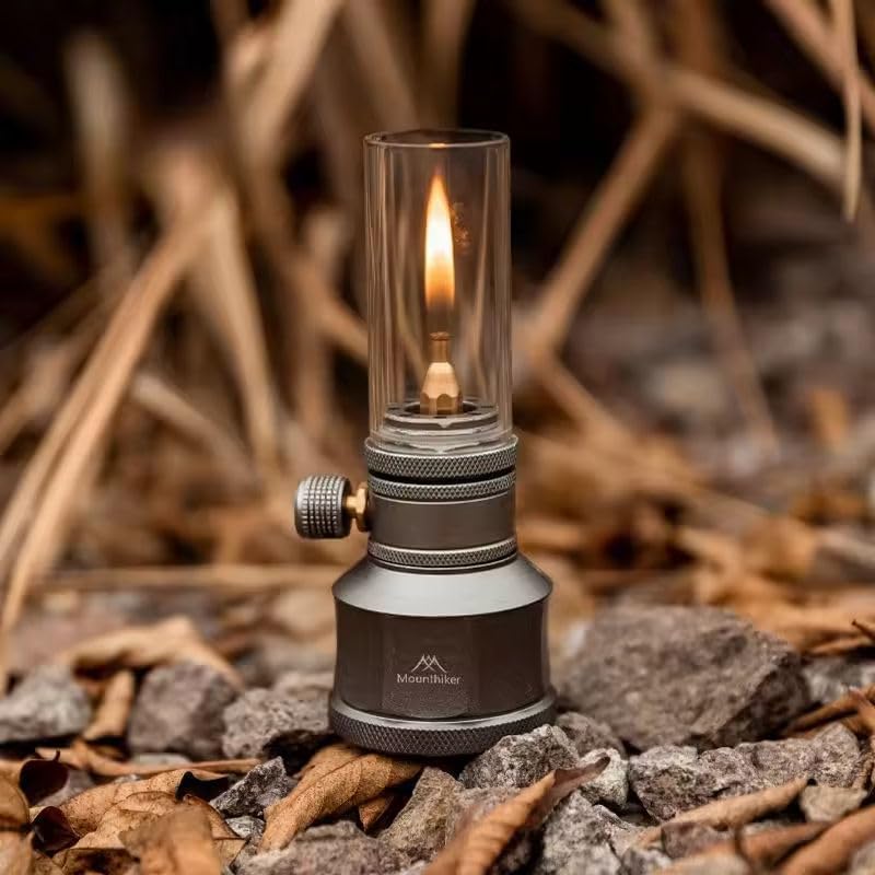 Ultra-Long Endurance Camping Gas with LED Bulb Battery-Powered Outdoor Camp Tent Atmosphere Steam Candle Lamp