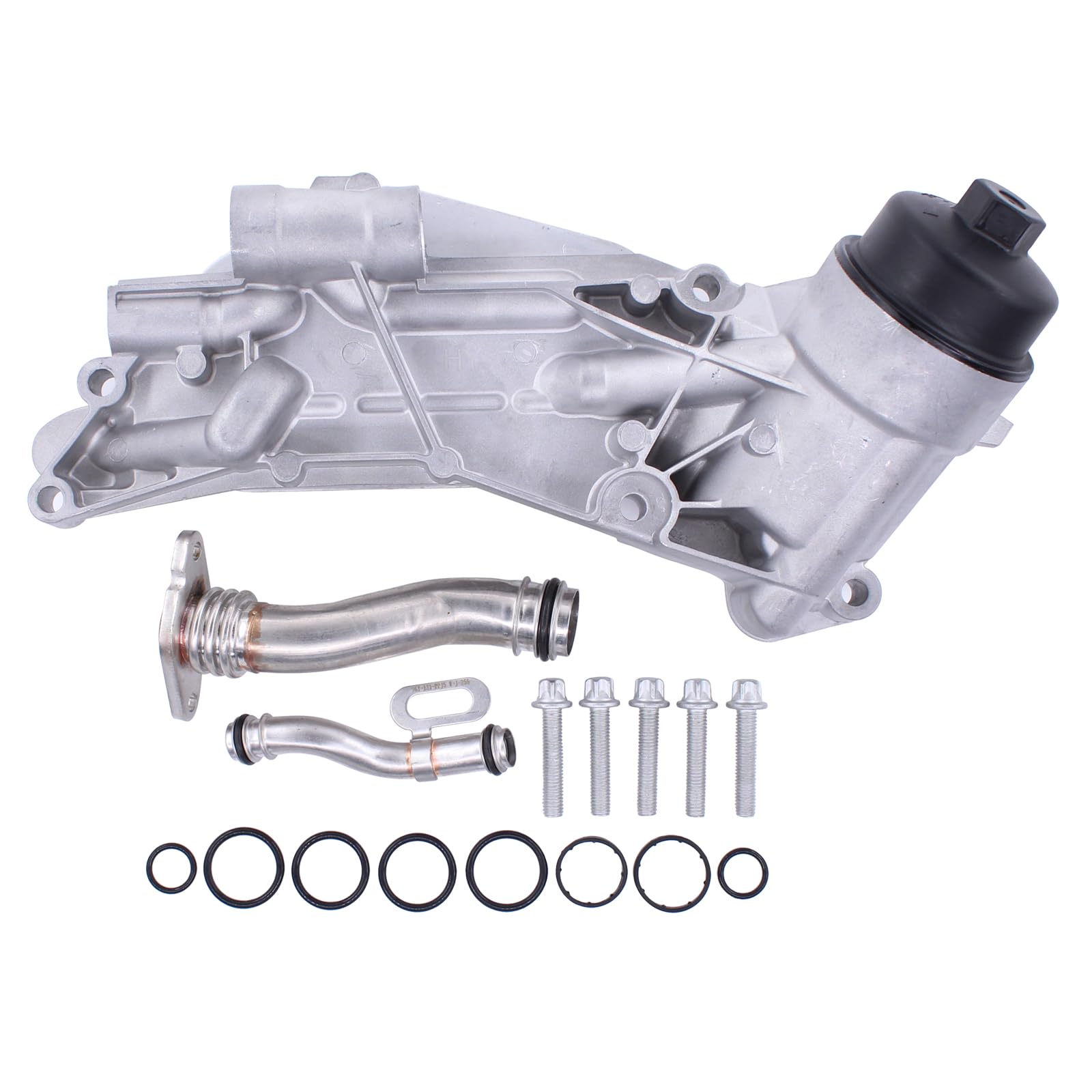 Ölfiltergehäuse Ölfilterbock Ölkühler Ölfilter Motoröl Kühler Gehäuse mit Filter Dichtungssatz Rohr Leitung für Astra H Astra J Astra K Insignia A Mokka X Zafira B Zafira C Tourer Cruze Trax 1.6 1.8