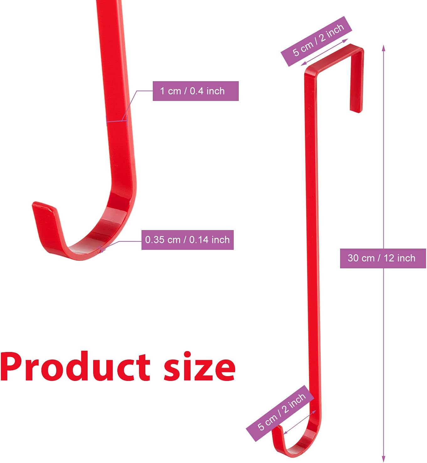 6 Pieces PC Plastic Door Wreath Hanger for Front Door for Christmas